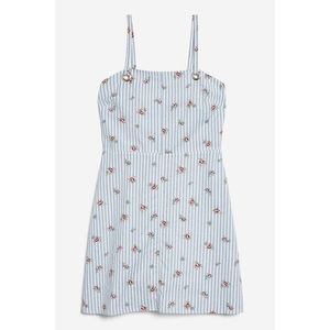 Topshop Striped Pinafore Dress